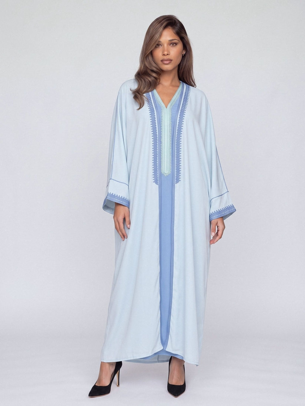 Kimono deux pièces Col V - Baby Blue