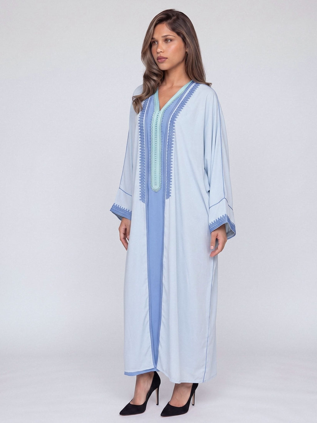 Kimono deux pièces Col V - Baby Blue