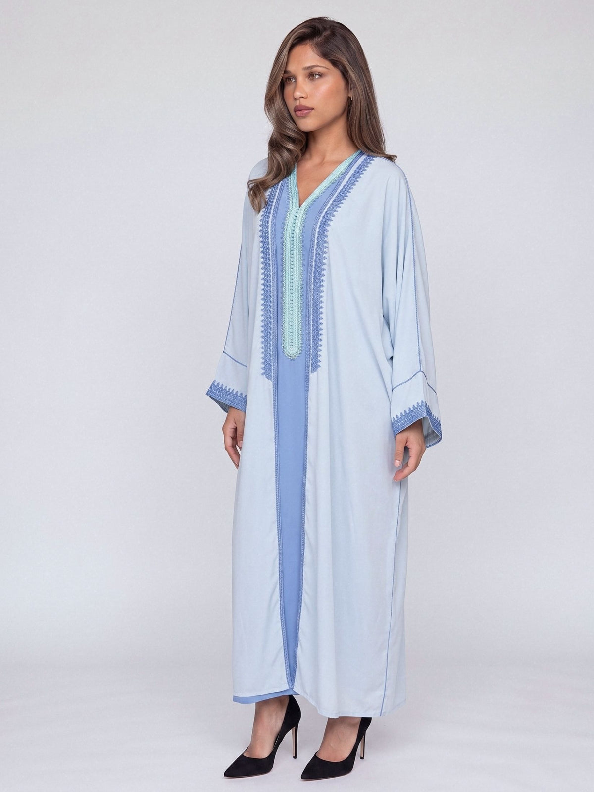 Kimono deux pièces Col V - Baby Blue