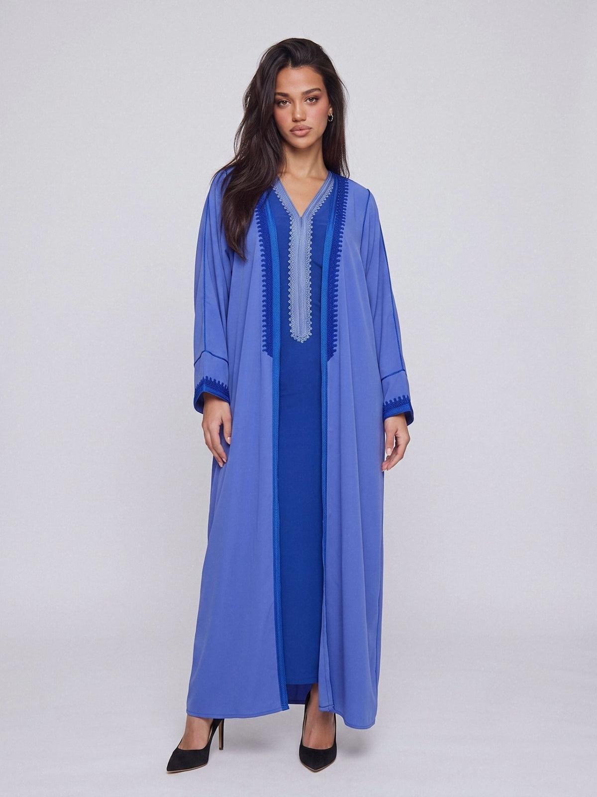 Kimono deux pièces Col V - Cobalt Blue