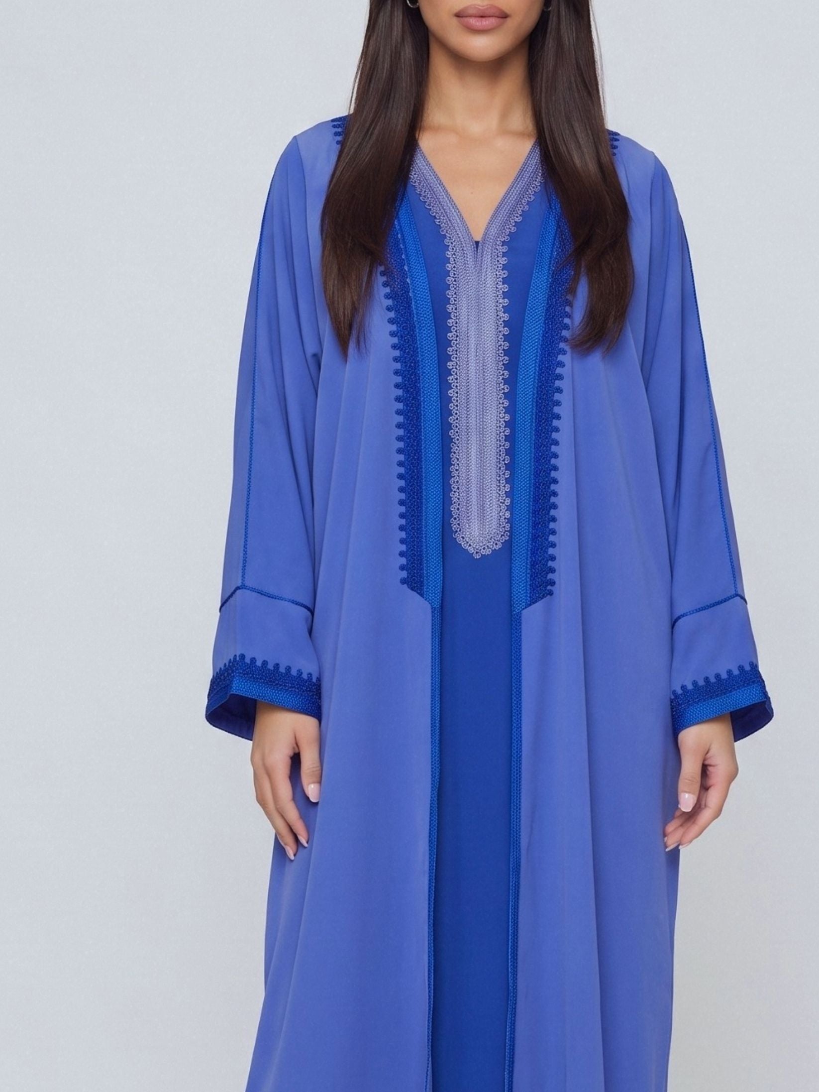 Kimono deux pièces Col V - Cobalt Blue