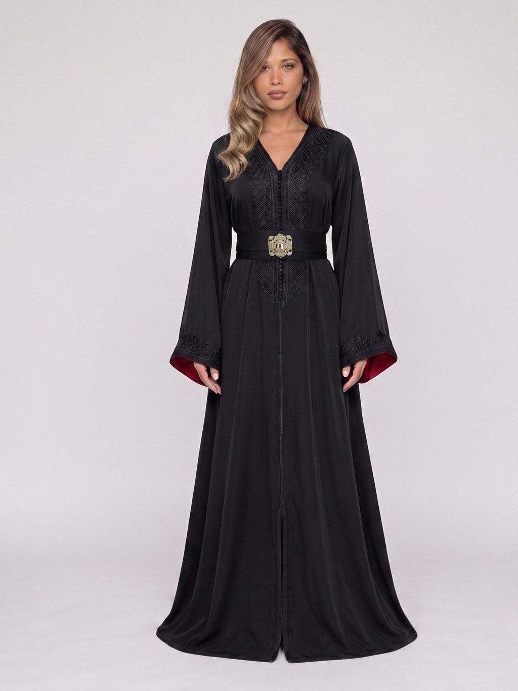 Caftan Layl - Noir & Rouge