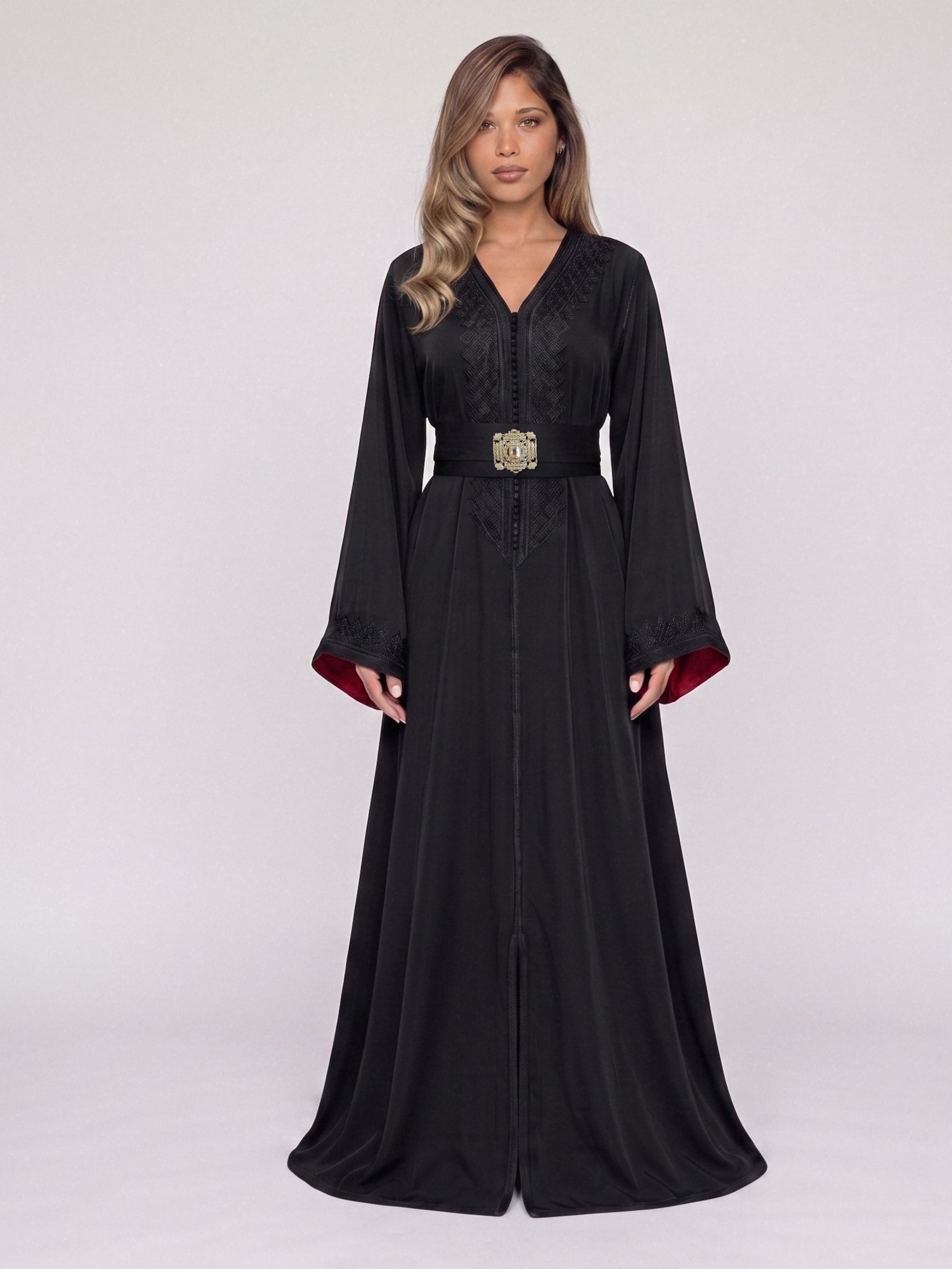 Caftan Layl - Noir & Rouge