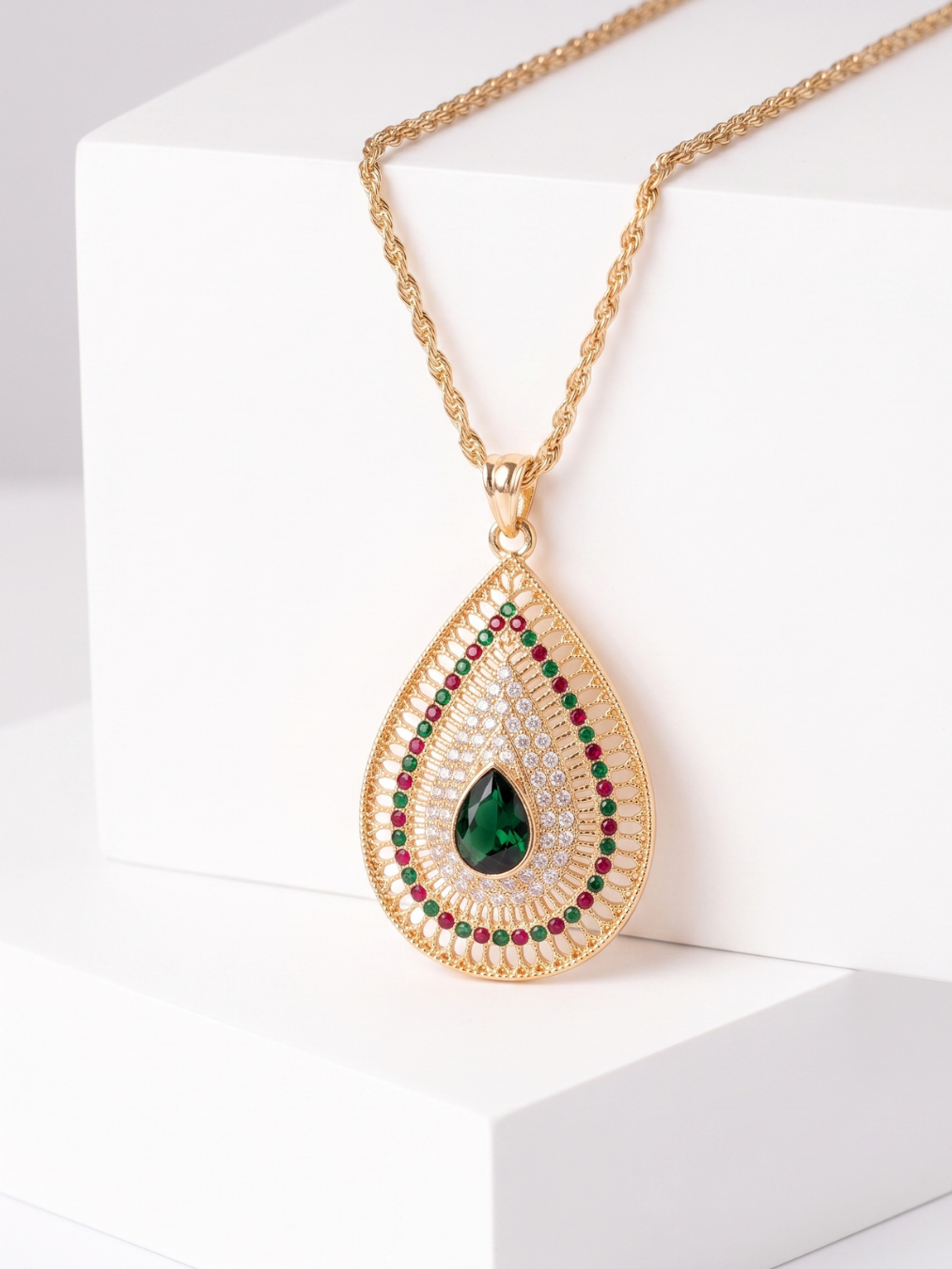 Collier Qatra — Vert Emeraude