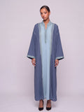 Kimono deux pièces Col Officier - Blue Stone