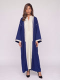 Kimono deux pièces Col Officier - Navy Blue & Ivoire