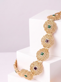 Ceinture Rosace - Emeraude & Rouge