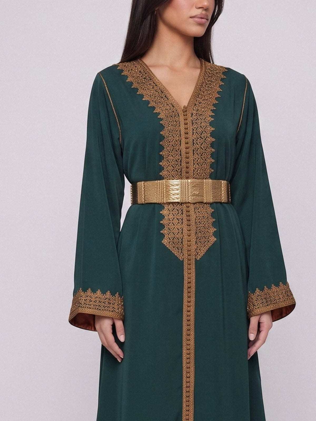Caftan Anbar - Vert Roi & Bronze
