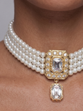 Collier Ras de Cou Ghazala — Perles et Crystal