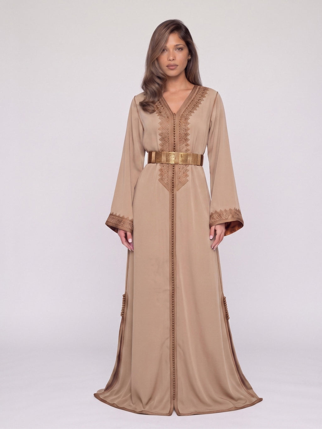 Caftan Anbar - Creamy Beige & Bronze